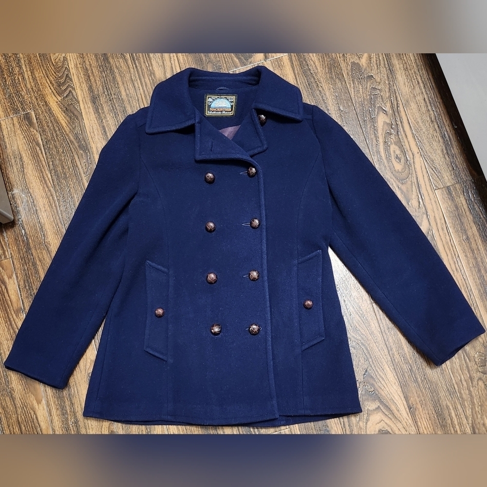 Mackintosh Wool Navy Pea Coat Sz 10 Save 15%!